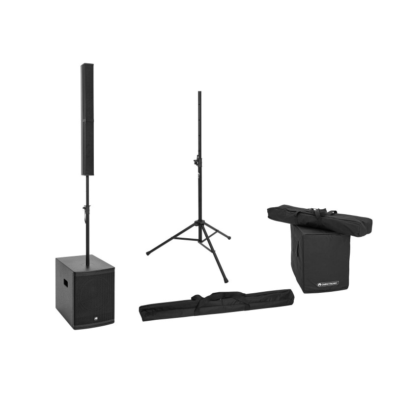 OMNITRONIC Set ROD-1283 active column speaker system + speaker stand + cover set